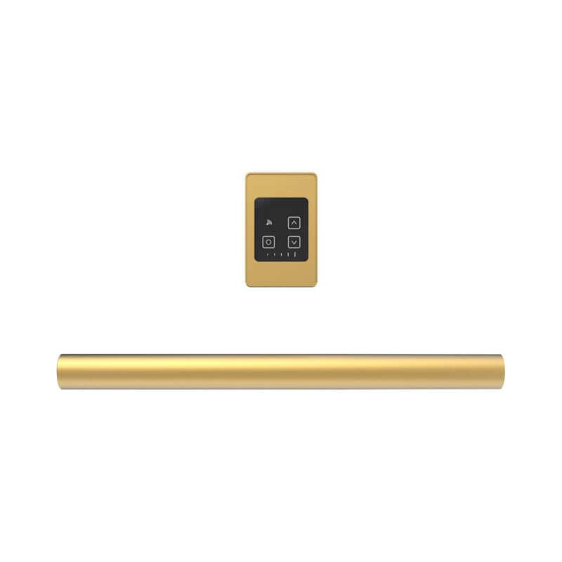 Modello I Round 20 Hardwired Single Bar Satin Brass Horizontal Front View