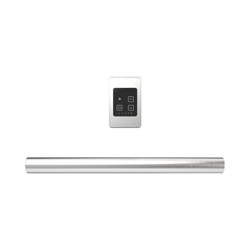 Modello I Round 20 Inch Hardwired Single Bar Brushed Stainless Horizontal Front View