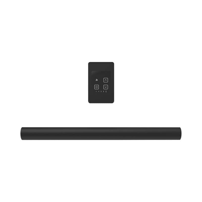 Modello I Round 20 Inch Hardwired Single Bar Matte Black Horizontal Front View