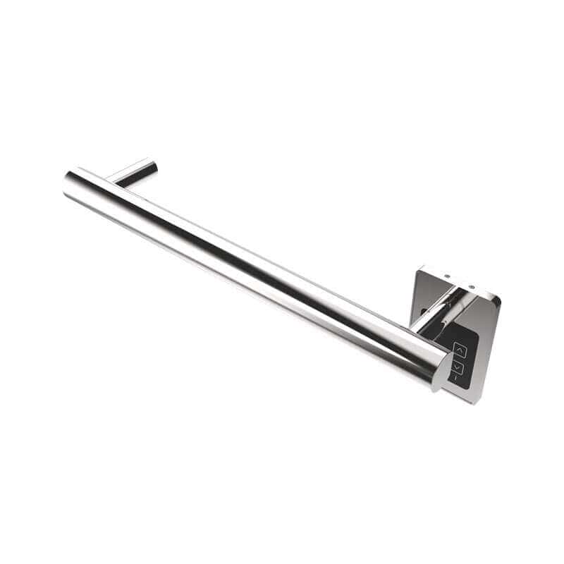 Modello I Round 20 Inch Hardwired Single Bar Polished Stainless Horizontal Side View