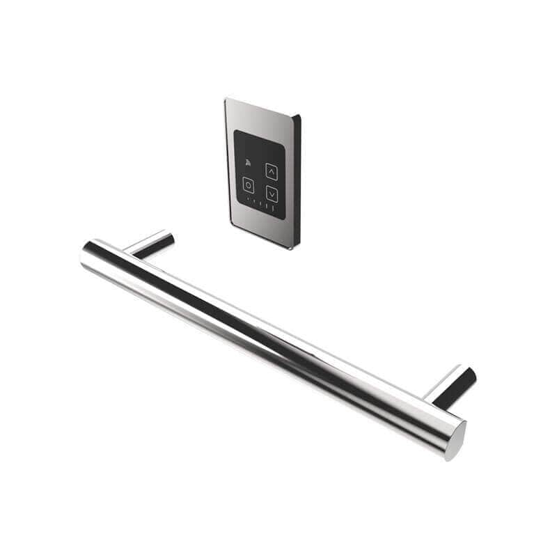 Modello I Round 20 Inch Hardwired Single Bar Polished Stainless Side View