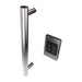 Modello I Round 20 Inch Hardwired Single Bar Polished Stainless Vertical Corner View