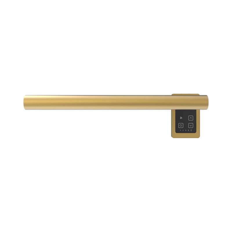 Modello I Round 20 Inch Hardwired Single Bar Satin Brass Horizontal Front View