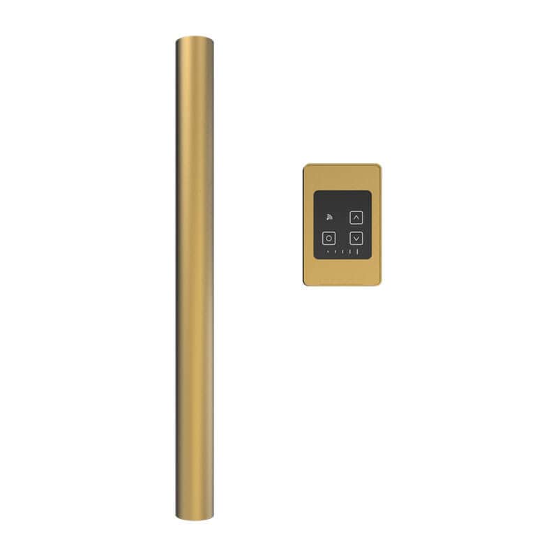 Modello I Round 20 Inch Hardwired Single Bar Satin Brass Vertical Front View