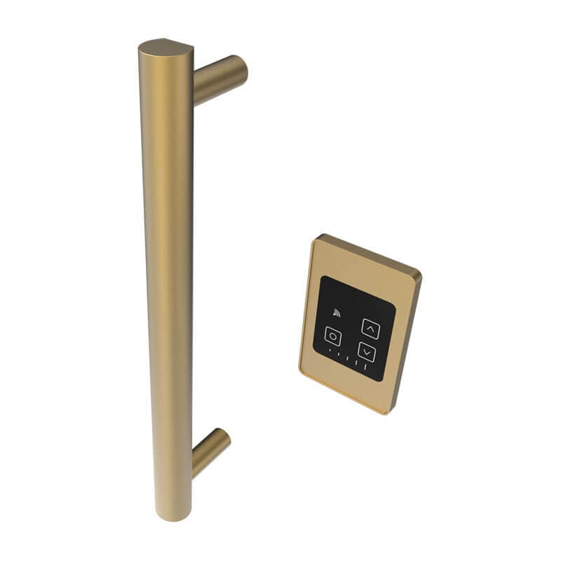 Modello I Round 20 Inch Hardwired Single Bar Satin Brass Vertical Side View