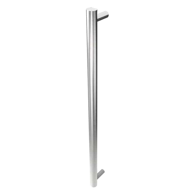Modello I Round 40 Hardwired Single Bar Brushed Stainless Vertical Side View