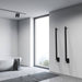 Modello I Round 40 Hardwired Single Bar Matte Black Corner View Bathroom Set Up