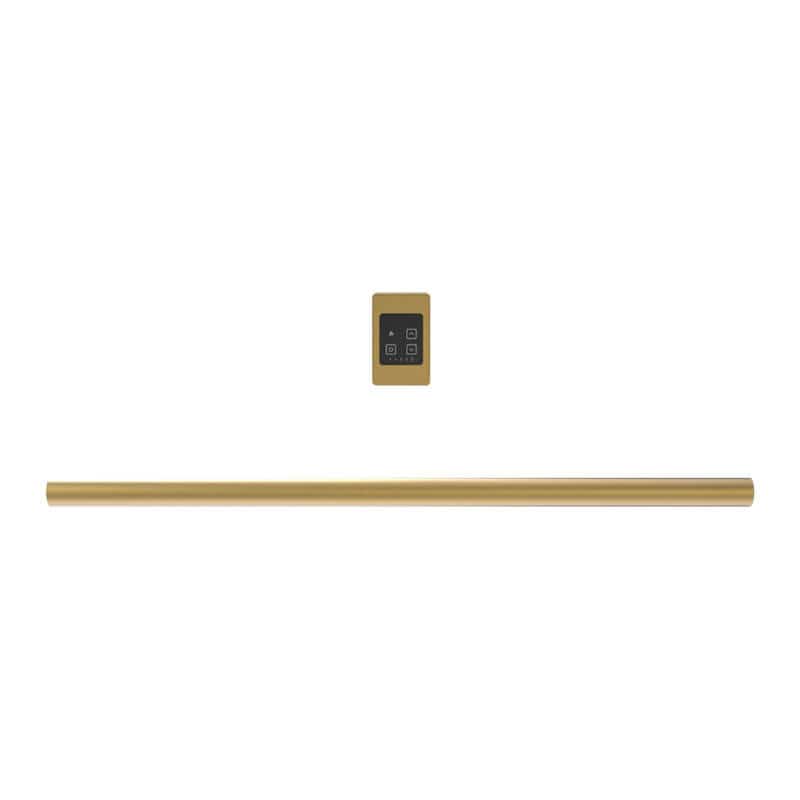 Modello I Round 40 Hardwired Single Bar Satin Brass Horizontal Front View