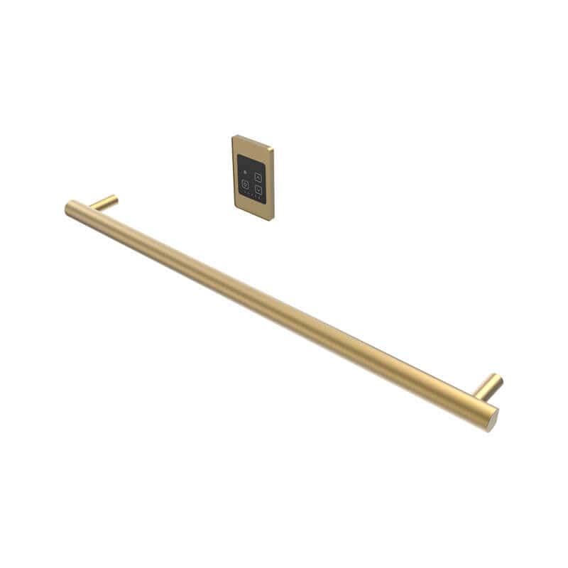 Modello I Round 40 Hardwired Single Bar Satin Brass Horizontal Side View