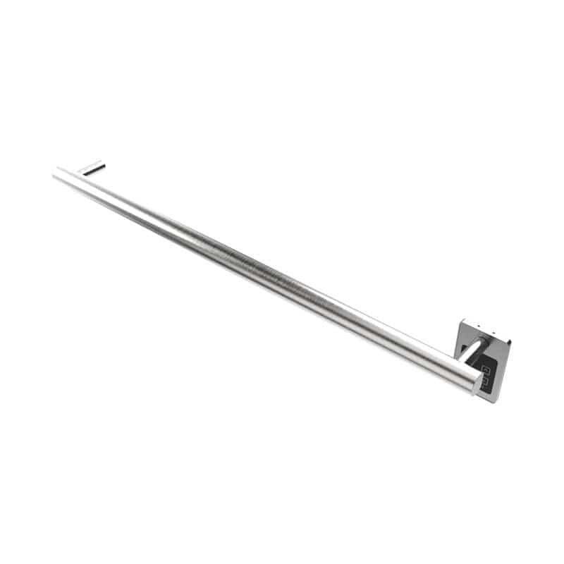 Modello I Round 40 Inch Hardwired Single Bar Brushed Stainless Horizontal Side View