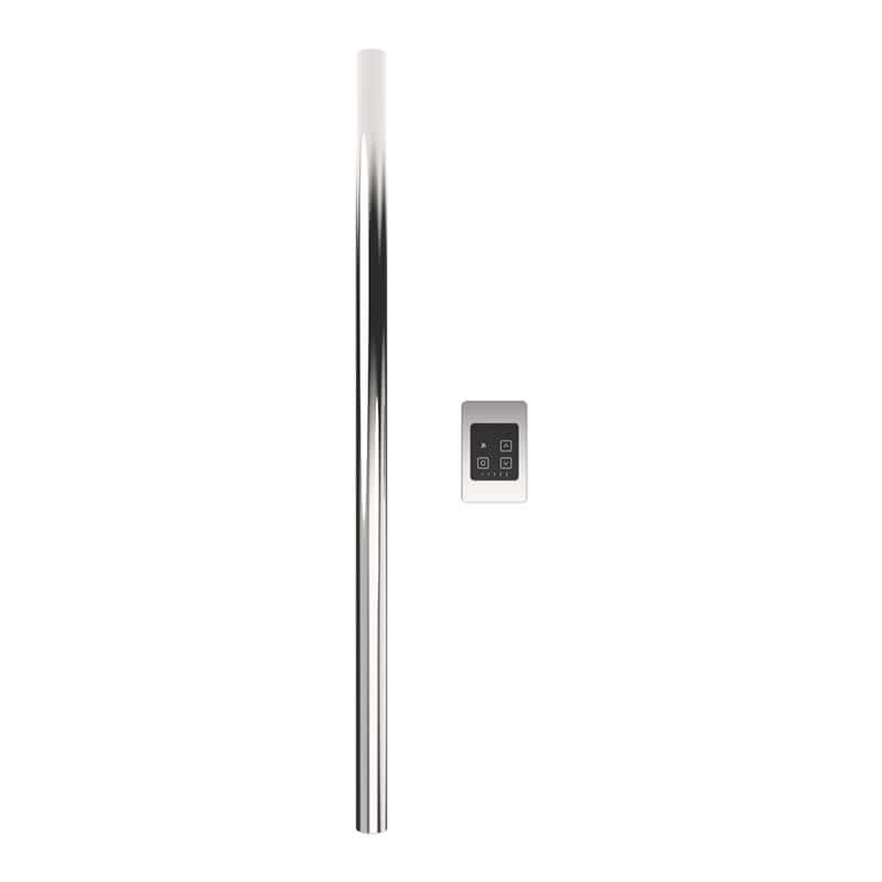 Modello I Round 40 Inch Hardwired Single Bar Polished Stainless Vertical Front View