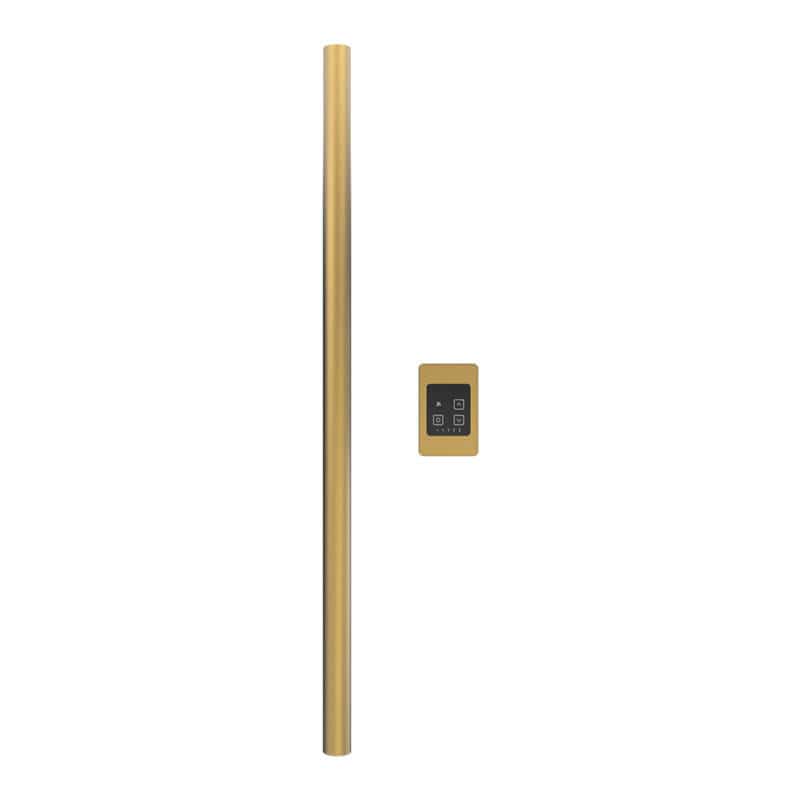 Modello I Round 40 Inch Hardwired Single Bar Satin Brass Vertical Front View