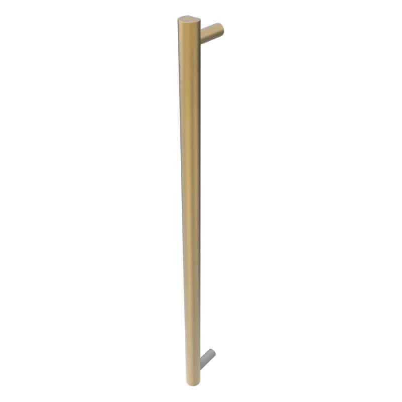 Modello I Round 40 Inch Hardwired Single Bar Satin Brass Vertical Side View