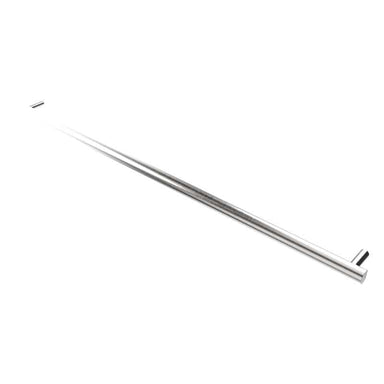 Modello I Round 59 Inch Hardwired Single Bar Brushed Stainless Horizontal Side View