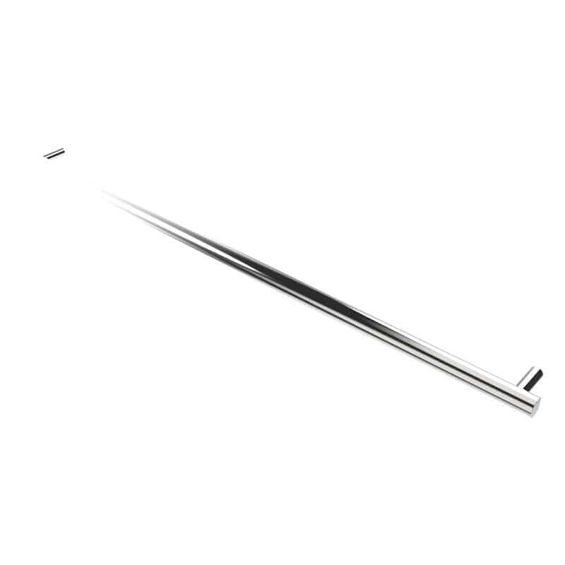 Modello I Round 59 Inch Hardwired Single Bar Polished Stainless Horizontal Side View