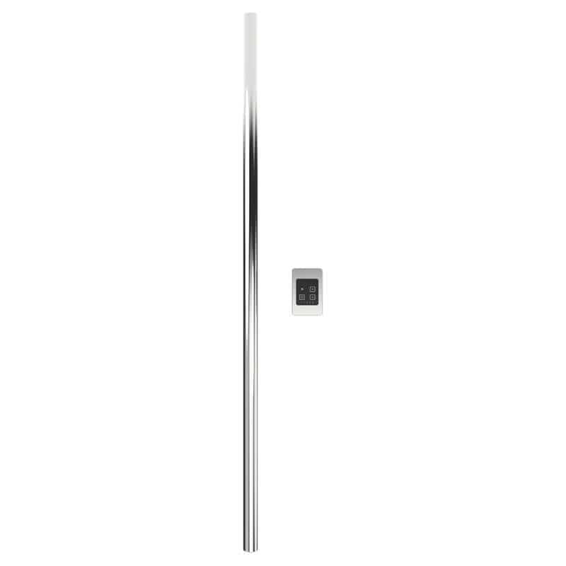 Modello I Round 59 Inch Hardwired Single Bar Polished Stainless Vertical Front View