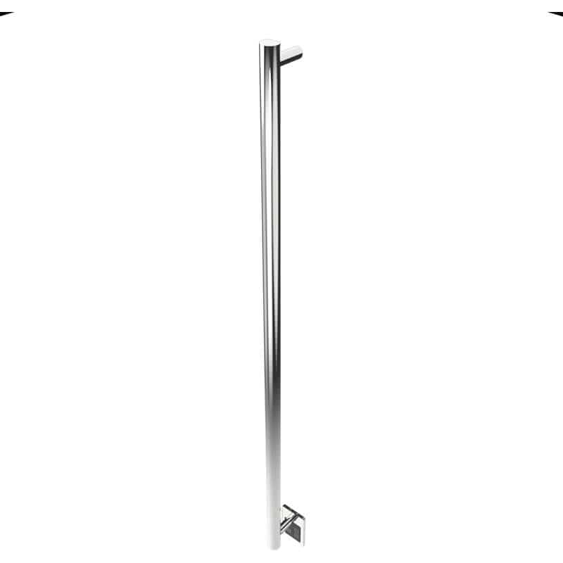 Modello I Round 59 Inch Hardwired Single Bar Polished Stainless Vertical Side View