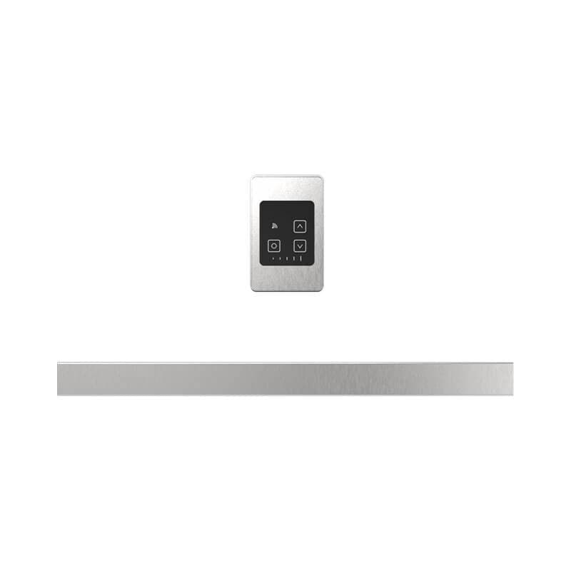 Modello I Square 20" Hardwired Single Bar Brushed Stainless Horizontal Front View