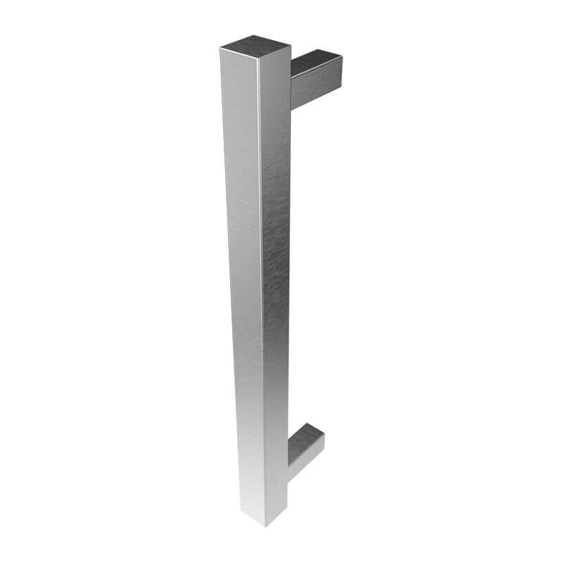 Modello I Square 20" Hardwired Single Bar Brushed Stainless Vertical Side View