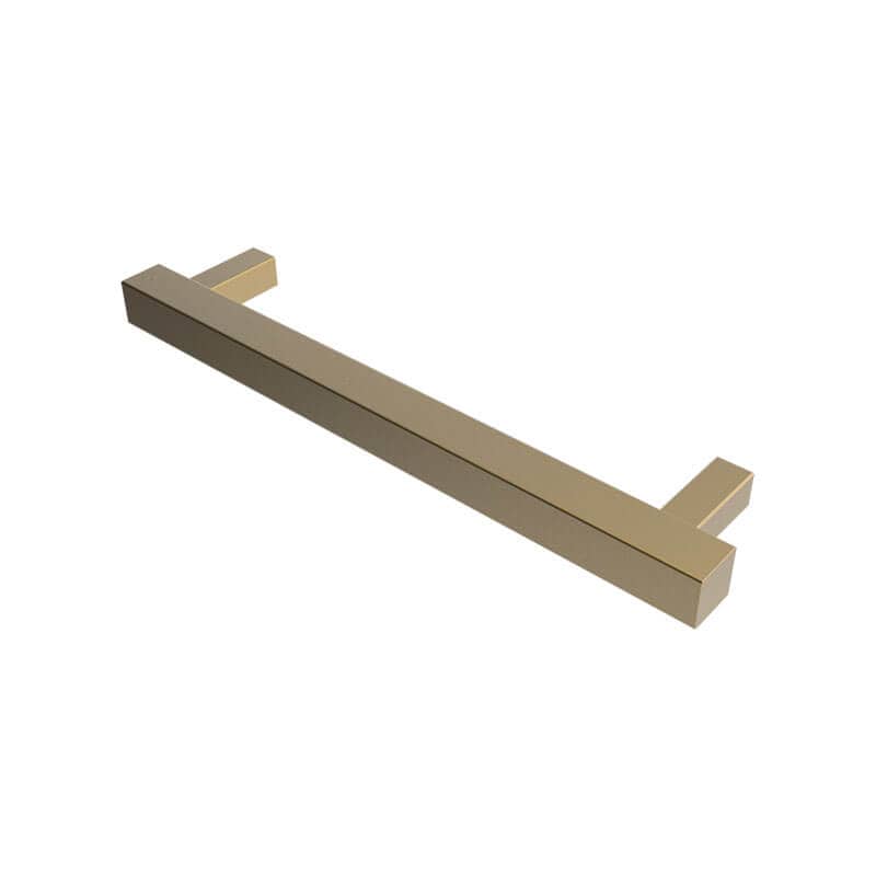 Modello I Square 20 Inch Hardwired Single Bar Satin Brass Horizontal Side View