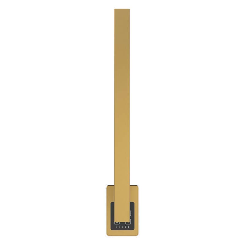 Modello I Square 20 Inch Hardwired Single Bar Satin Brass Vertical Front View