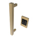 Modello I Square 20 Inch Hardwired Single Bar Satin Brass Vertical Side View