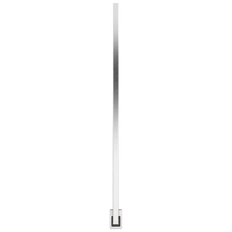 Modello I Square 59 Hardwired Single Bar Brushed Stainless Vertical Front View