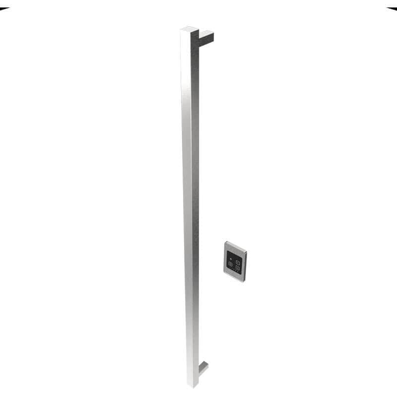 Modello I Square 59 Inch Hardwired Single Bar Brushed Stainless Vertical Side View
