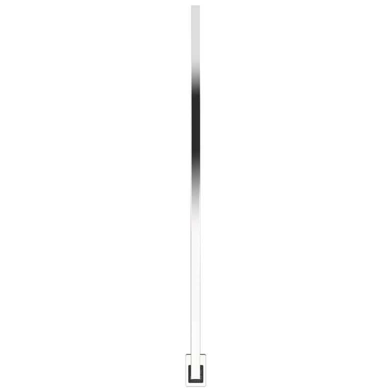 Modello I Square 59 Inch Hardwired Single Bar Polished Stainless Vertical Front View