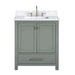 Modero 30 Inch Single Vanity Smoke Green in Cala White Engineered Stone Front View