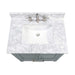 Modero 30 inch Single Vanity Smoke Green in Carrara White Marble