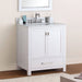 Modero 30 inch Single Vanity White in Carrara White Marble Corner View