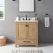 Modero 30 Single Vanity Brushed Oak in Cala White Engineered Stone Front View