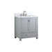 Modero 30 Single Vanity Chilled Gray in Carrara White Marble Corner View