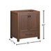 Modero 30 Single Vanity Mocha Oak Cabinet Only Dimensions