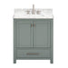 Modero 30 Single Vanity Smoke Green in Carrara White Marble Front View