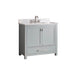 Modero 36 inch Single Vanity Chilled Gray in Carrara White Marble Corner View