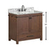Modero 36 Inch Single Vanity Mocha Oak in Carrara White Marble Dimension