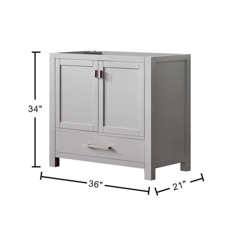Modero 36 Single Vanity Chilled Gray Cabinet Only Dimension