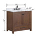 Modero 36 Single Vanity Mocha Oak in Cala White Engineered Stone Dimension