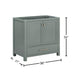 Modero 36 Single Vanity Smoke Green Cabinet Only Dimension