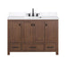 Modero 48 Inch Single Vanity Mocha Oak in Cala White Engineered Stone