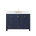 Modero 48 Inch Single Vanity Navy Blue in Cala White Engineered Stone