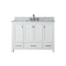 Modero 48 inch Single Vanity White in Carrara White Marble