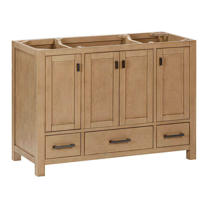 Modero 48 Single Vanity Brushed Oak Cabinet Only Corner View