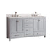 Modero 60 Double Vanity Chilled Gray in Carrara White Marble Corner View
