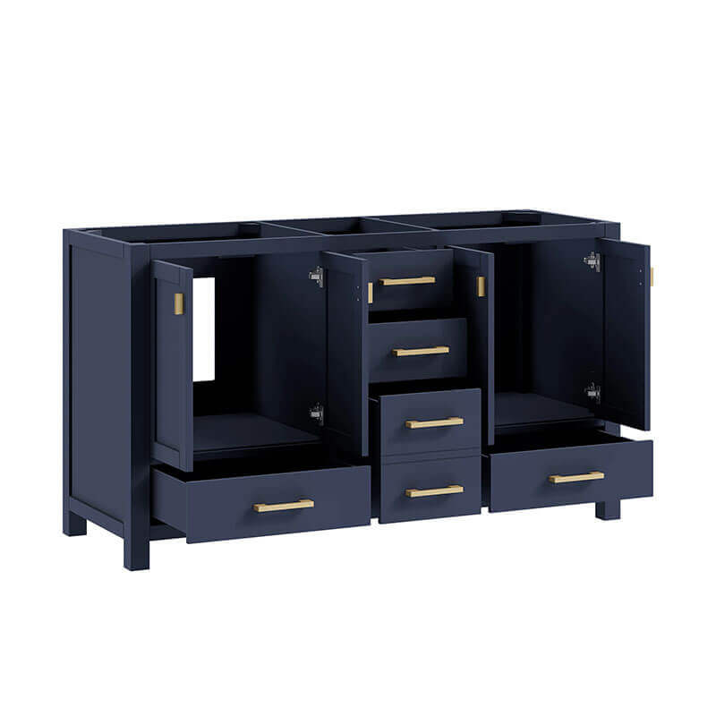 Modero 60 Double Vanity Navy Blue Cabinet only Drawer