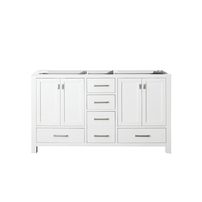 Modero 60 Double Vanity White Cabinet Only