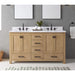 Modero 60 inch Double Vanity Brushed Oak in Carrara White Marble Front View