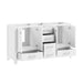 Modero 60 inch Double Vanity White Cabinet Only Open Drawer